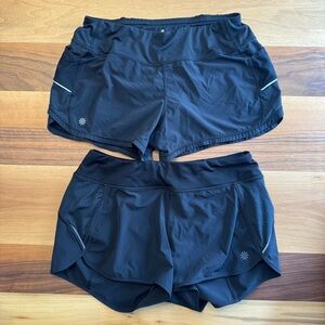 Athleta Black Track This Run & Ready Set Shorts Bundle Sz. SMALL